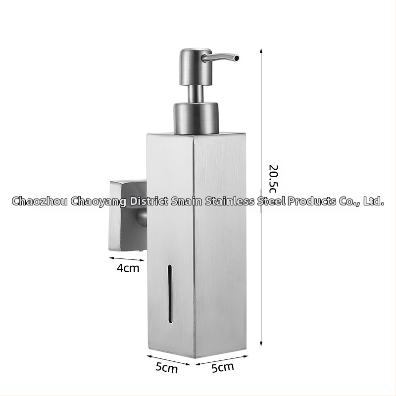 Диспенсър за сапун от 304 неръждаема стомана – стенен монтаж, ръчно натискане, електроплатирана повърхност, модерен минималистичен стил
