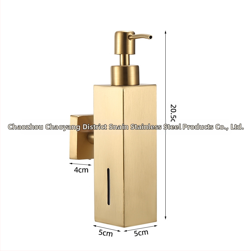 Диспенсър за сапун от 304 неръждаема стомана – стенен монтаж, ръчно натискане, електроплатирана повърхност, модерен минималистичен стил