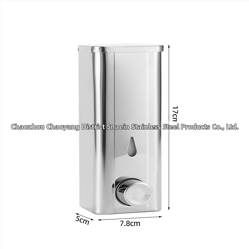 Диспенсър за сапун от 304 неръждаема стомана – стенен монтаж, ръчно натискане, електроплатирана повърхност, модерен минималистичен стил