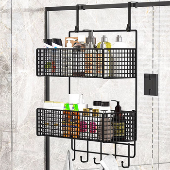 Raft de baie pentru depozitare – montaj fără găuri, din fier, 1 etaj, stil modern minimalist, model 0319160300