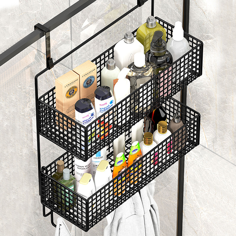 Raft de baie pentru depozitare – montaj fără găuri, din fier, 1 etaj, stil modern minimalist, model 0319160300