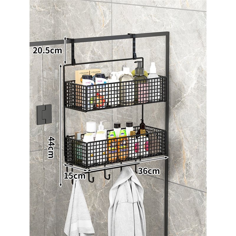 Raft de baie pentru depozitare – montaj fără găuri, din fier, 1 etaj, stil modern minimalist, model 0319160300