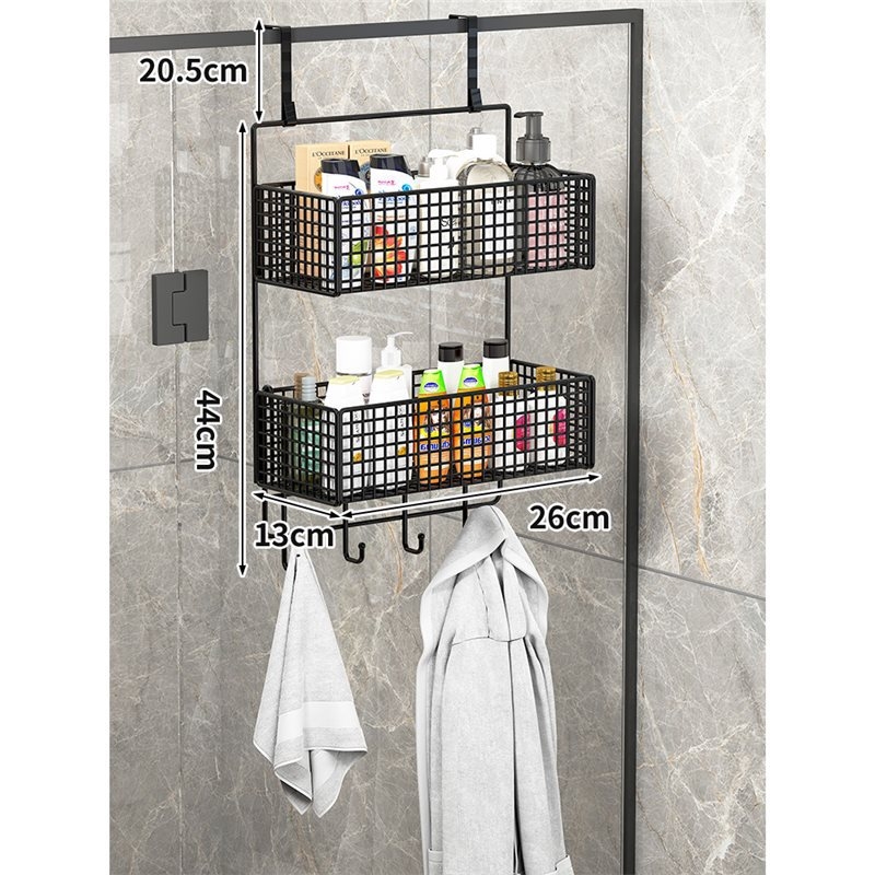 Raft de baie pentru depozitare – montaj fără găuri, din fier, 1 etaj, stil modern minimalist, model 0319160300