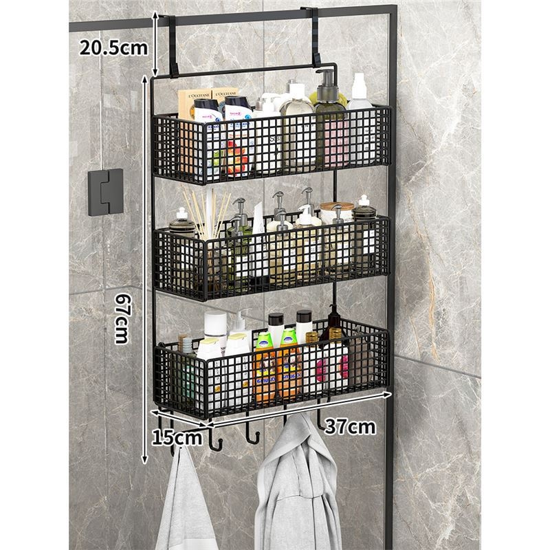 Raft de baie pentru depozitare – montaj fără găuri, din fier, 1 etaj, stil modern minimalist, model 0319160300