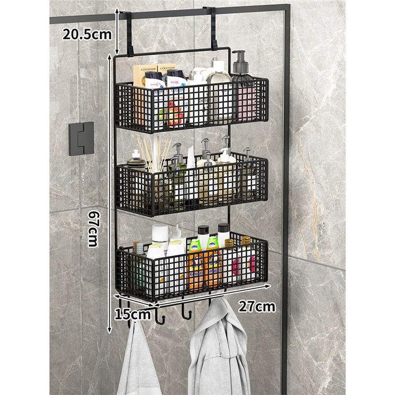 Raft de baie pentru depozitare – montaj fără găuri, din fier, 1 etaj, stil modern minimalist, model 0319160300