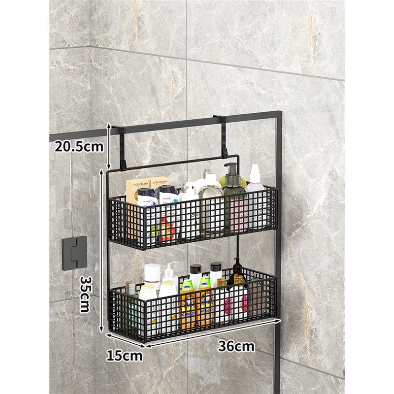 Raft de baie pentru depozitare – montaj fără găuri, din fier, 1 etaj, stil modern minimalist, model 0319160300