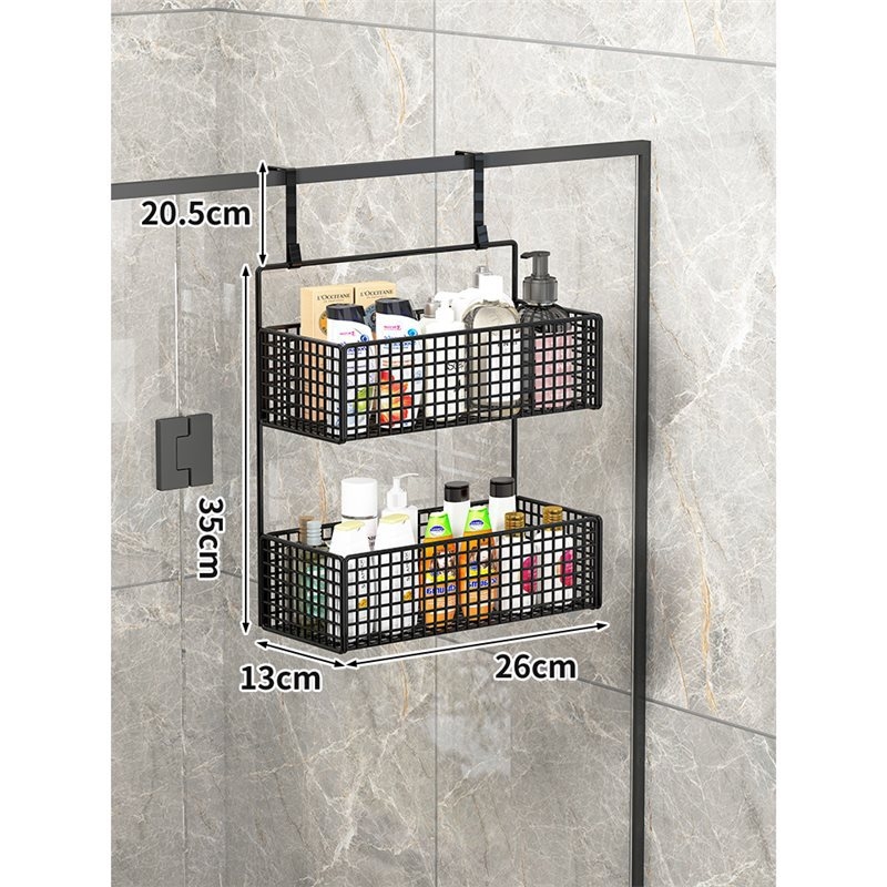 Raft de baie pentru depozitare – montaj fără găuri, din fier, 1 etaj, stil modern minimalist, model 0319160300