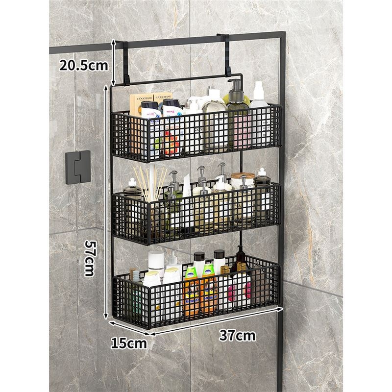 Raft de baie pentru depozitare – montaj fără găuri, din fier, 1 etaj, stil modern minimalist, model 0319160300