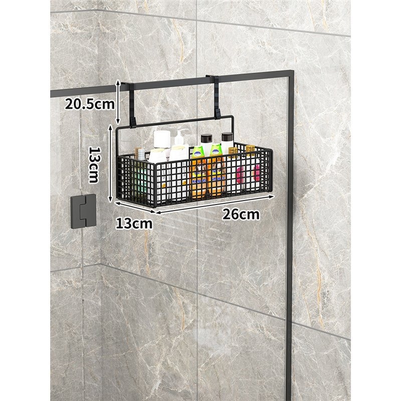 Raft de baie pentru depozitare – montaj fără găuri, din fier, 1 etaj, stil modern minimalist, model 0319160300