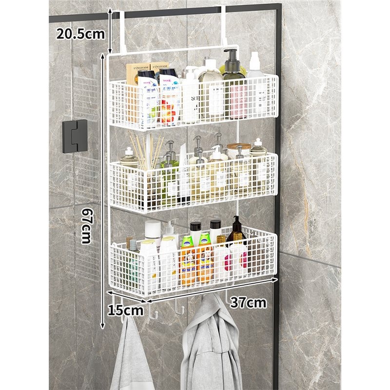 Raft de baie pentru depozitare – montaj fără găuri, din fier, 1 etaj, stil modern minimalist, model 0319160300