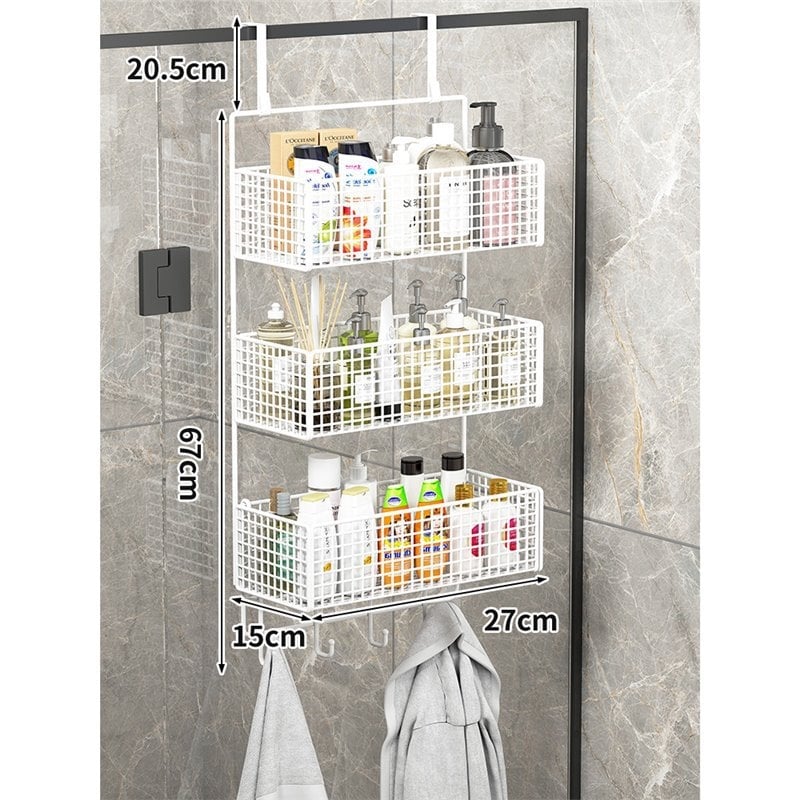 Raft de baie pentru depozitare – montaj fără găuri, din fier, 1 etaj, stil modern minimalist, model 0319160300