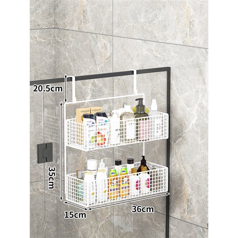 Raft de baie pentru depozitare – montaj fără găuri, din fier, 1 etaj, stil modern minimalist, model 0319160300