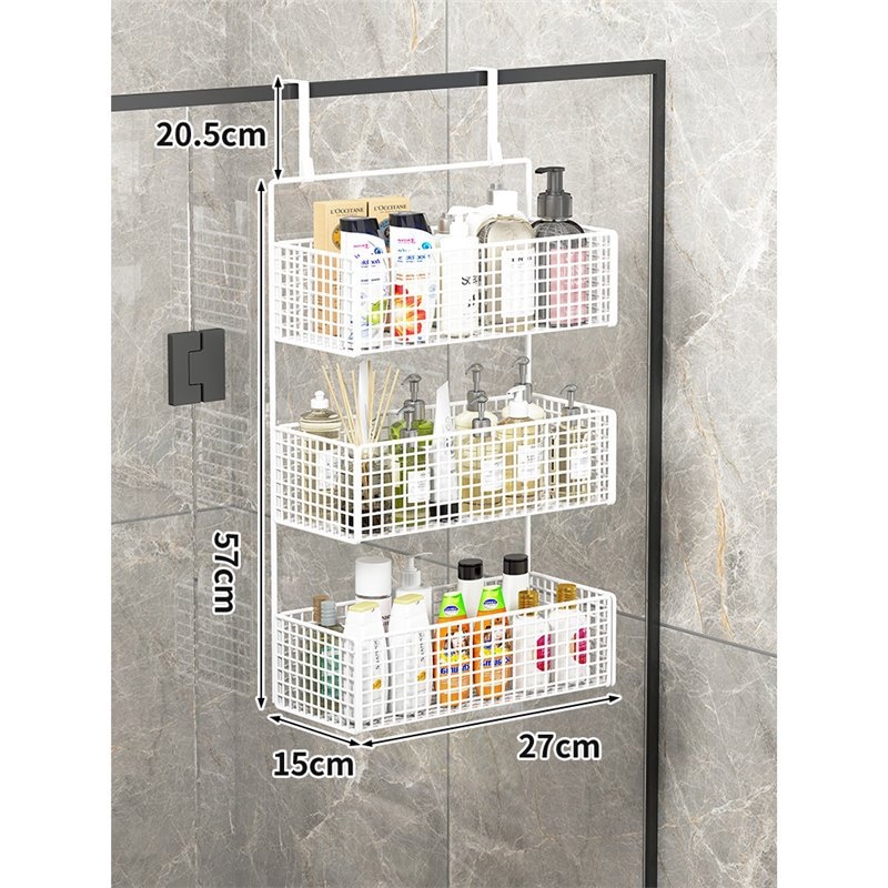 Raft de baie pentru depozitare – montaj fără găuri, din fier, 1 etaj, stil modern minimalist, model 0319160300