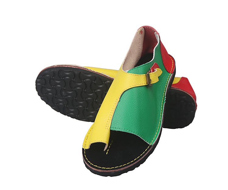 Sandale casual cu cataramă, partea superioară din PU artificial, talpă din cauciuc, formă a degetului: gură de pește, stil coreean