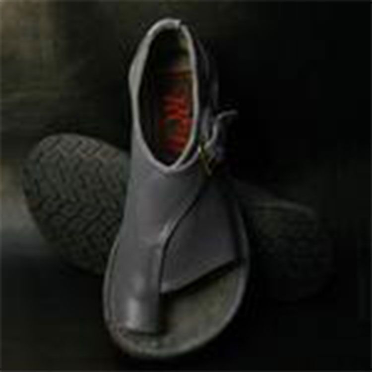 Sandale casual cu cataramă, partea superioară din PU artificial, talpă din cauciuc, formă a degetului: gură de pește, stil coreean