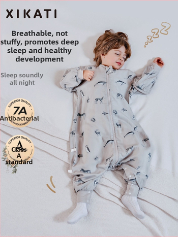 Υπνόσακος για παιδιά όλων των εποχών, λεπτός με διαχωρισμένα πόδια, γάζα από μπαμπού-βαμβάκι, αντιβακτηριακός και απομακρύνει την υγρασία