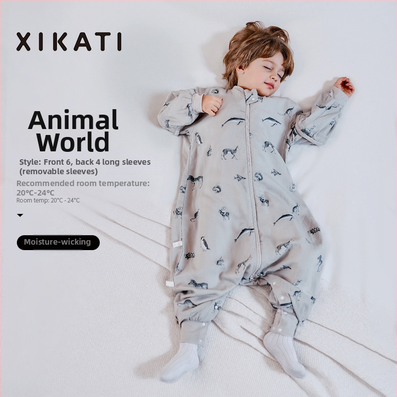 Υπνόσακος για παιδιά όλων των εποχών, λεπτός με διαχωρισμένα πόδια, γάζα από μπαμπού-βαμβάκι, αντιβακτηριακός και απομακρύνει την υγρασία