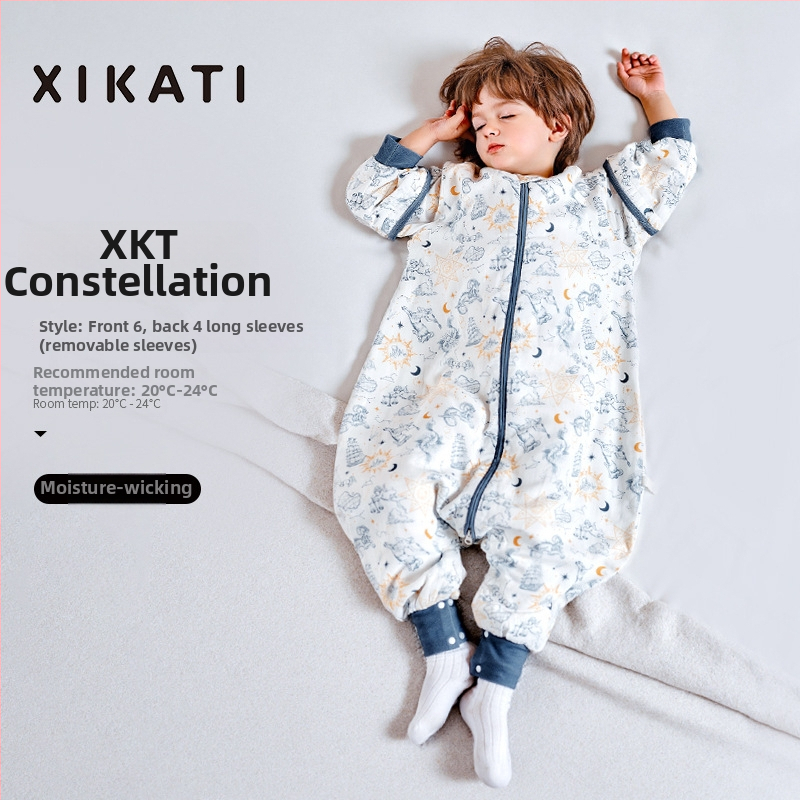 Υπνόσακος για παιδιά όλων των εποχών, λεπτός με διαχωρισμένα πόδια, γάζα από μπαμπού-βαμβάκι, αντιβακτηριακός και απομακρύνει την υγρασία