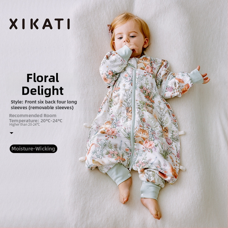 Υπνόσακος για παιδιά όλων των εποχών, λεπτός με διαχωρισμένα πόδια, γάζα από μπαμπού-βαμβάκι, αντιβακτηριακός και απομακρύνει την υγρασία