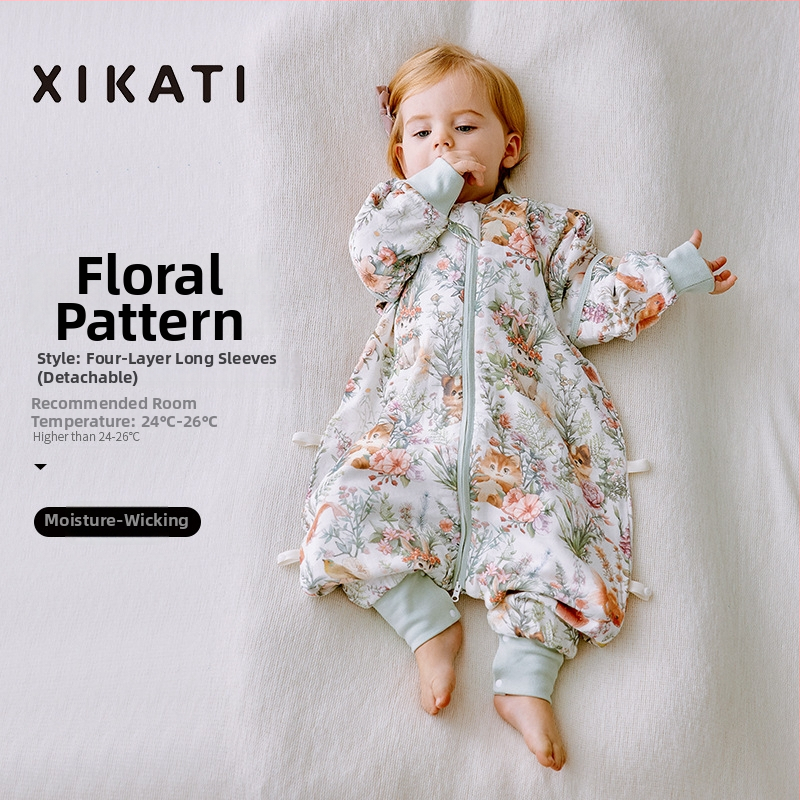 Υπνόσακος για παιδιά όλων των εποχών, λεπτός με διαχωρισμένα πόδια, γάζα από μπαμπού-βαμβάκι, αντιβακτηριακός και απομακρύνει την υγρασία