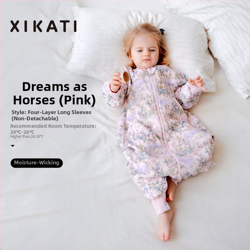 Υπνόσακος για παιδιά όλων των εποχών, λεπτός με διαχωρισμένα πόδια, γάζα από μπαμπού-βαμβάκι, αντιβακτηριακός και απομακρύνει την υγρασία