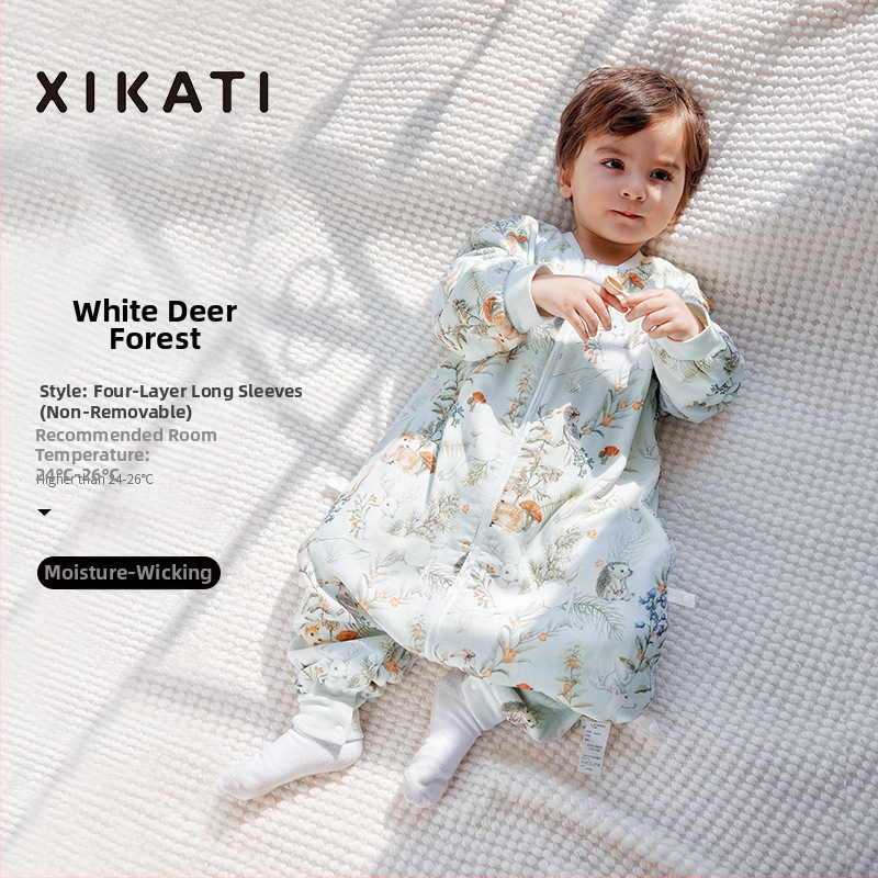 Υπνόσακος για παιδιά όλων των εποχών, λεπτός με διαχωρισμένα πόδια, γάζα από μπαμπού-βαμβάκι, αντιβακτηριακός και απομακρύνει την υγρασία