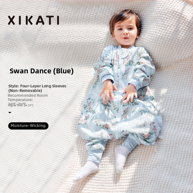 Υπνόσακος για παιδιά όλων των εποχών, λεπτός με διαχωρισμένα πόδια, γάζα από μπαμπού-βαμβάκι, αντιβακτηριακός και απομακρύνει την υγρασία