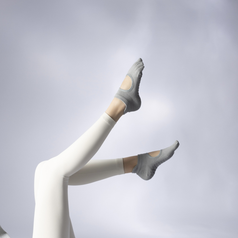 Женски чорапи за пет пръста за пилатес и йога, памук, неслизащи, антибактериални, попиване на пот, дезодориращи, против триене, лято