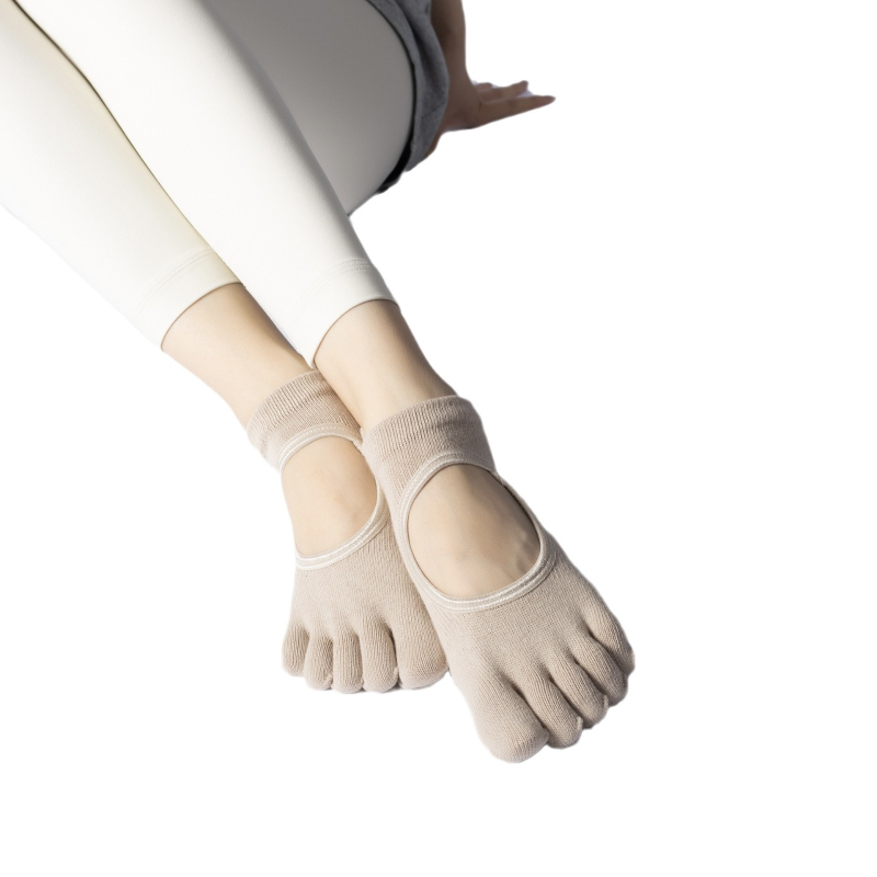 Женски чорапи за пет пръста за пилатес и йога, памук, неслизащи, антибактериални, попиване на пот, дезодориращи, против триене, лято