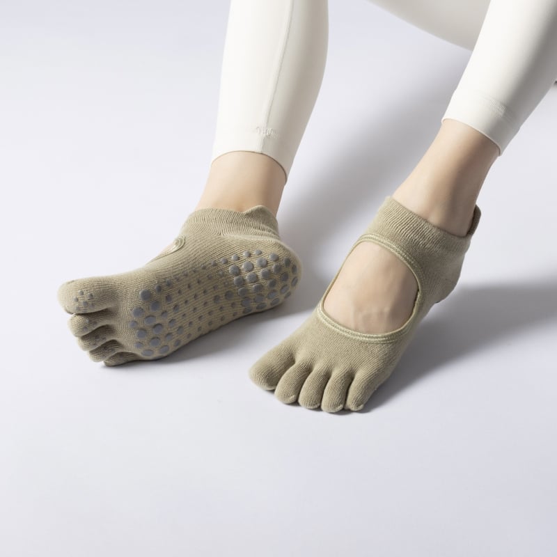 Женски чорапи за пет пръста за пилатес и йога, памук, неслизащи, антибактериални, попиване на пот, дезодориращи, против триене, лято