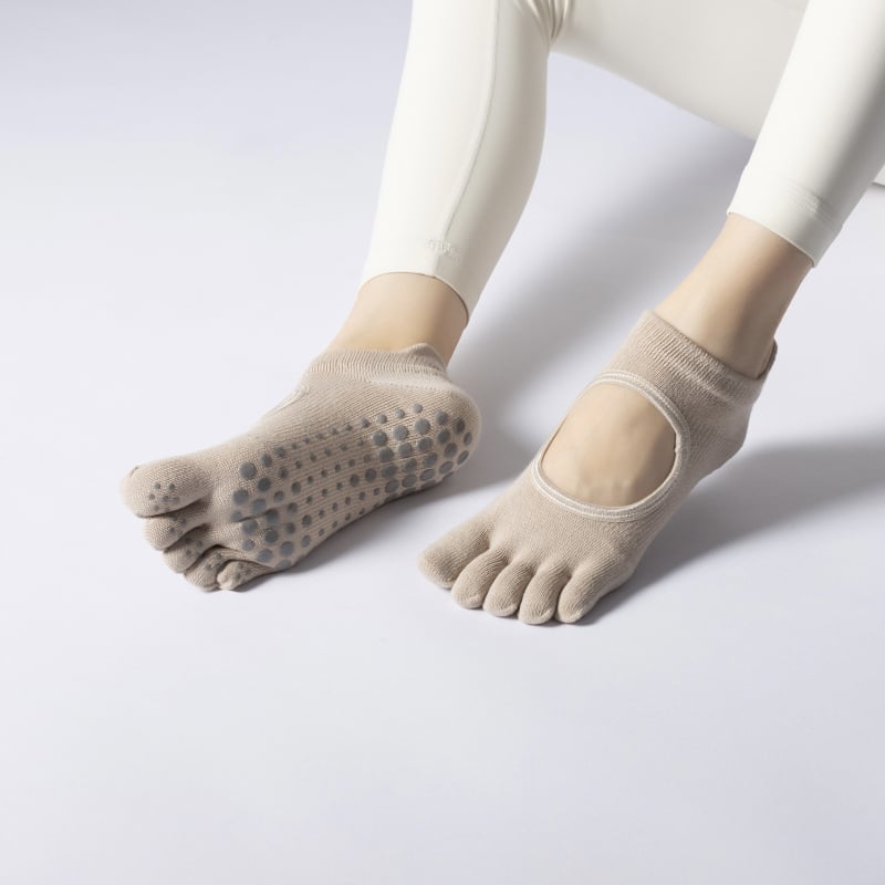 Женски чорапи за пет пръста за пилатес и йога, памук, неслизащи, антибактериални, попиване на пот, дезодориращи, против триене, лято