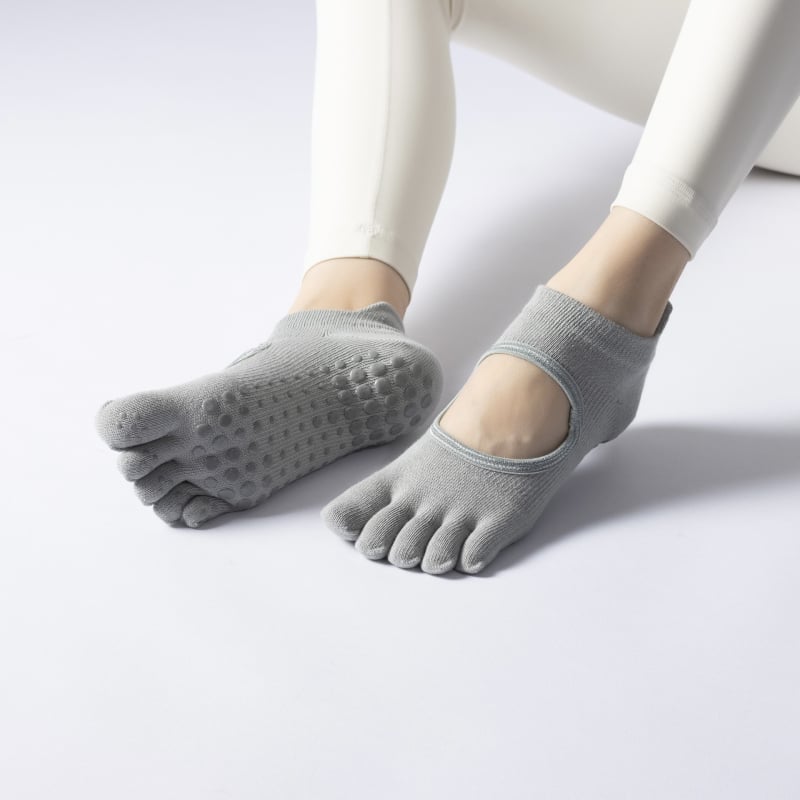 Женски чорапи за пет пръста за пилатес и йога, памук, неслизащи, антибактериални, попиване на пот, дезодориращи, против триене, лято