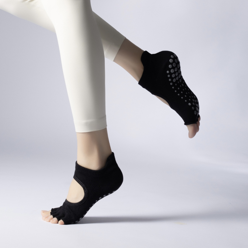 Женски чорапи за пет пръста за пилатес и йога, памук, неслизащи, антибактериални, попиване на пот, дезодориращи, против триене, лято