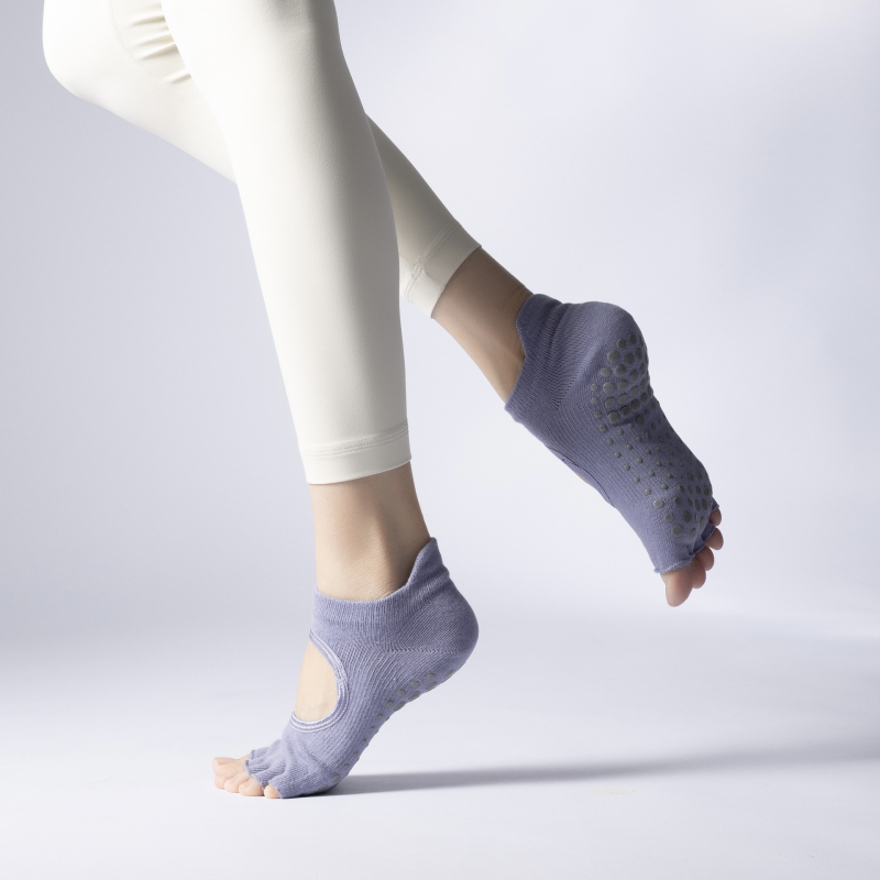 Женски чорапи за пет пръста за пилатес и йога, памук, неслизащи, антибактериални, попиване на пот, дезодориращи, против триене, лято