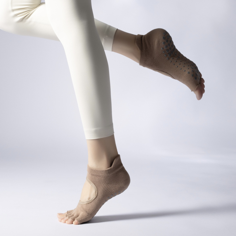 Женски чорапи за пет пръста за пилатес и йога, памук, неслизащи, антибактериални, попиване на пот, дезодориращи, против триене, лято