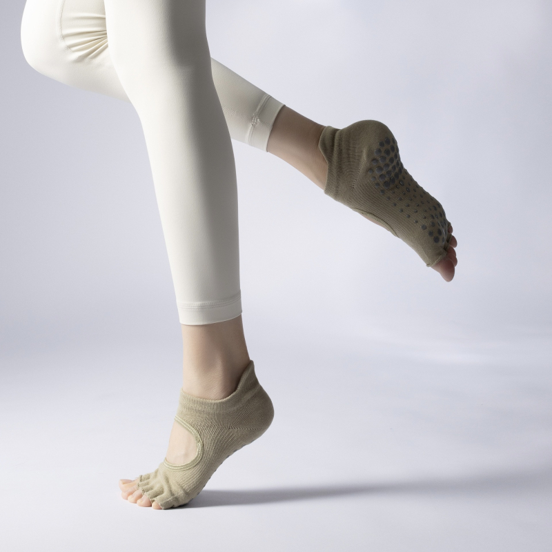 Женски чорапи за пет пръста за пилатес и йога, памук, неслизащи, антибактериални, попиване на пот, дезодориращи, против триене, лято
