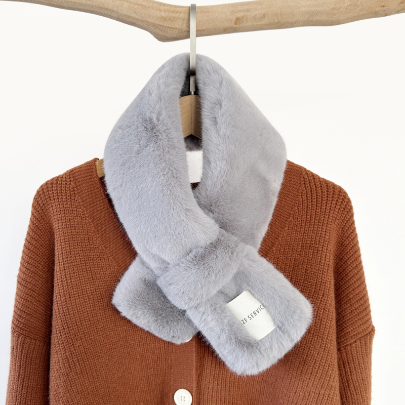 Γυναικείος χειμερινός φουλάρι, ψεύτικη γούνα μίνκ, ακρυλικό ύφασμα, φρέσκο και γλυκό στυλ, χειμώνας 2023