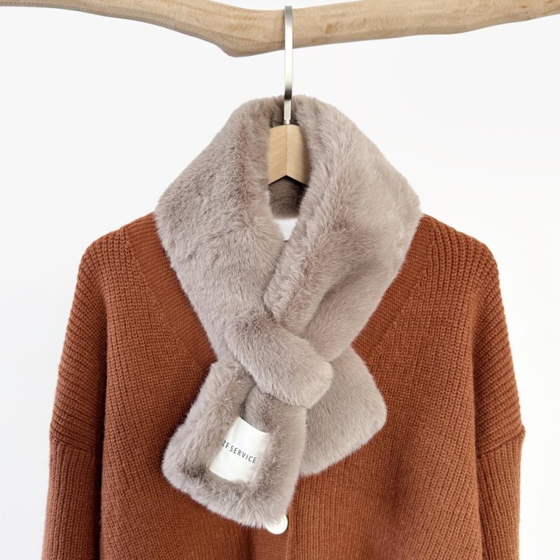 Γυναικείος χειμερινός φουλάρι, ψεύτικη γούνα μίνκ, ακρυλικό ύφασμα, φρέσκο και γλυκό στυλ, χειμώνας 2023