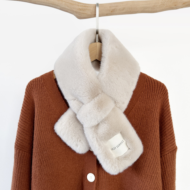 Γυναικείος χειμερινός φουλάρι, ψεύτικη γούνα μίνκ, ακρυλικό ύφασμα, φρέσκο και γλυκό στυλ, χειμώνας 2023