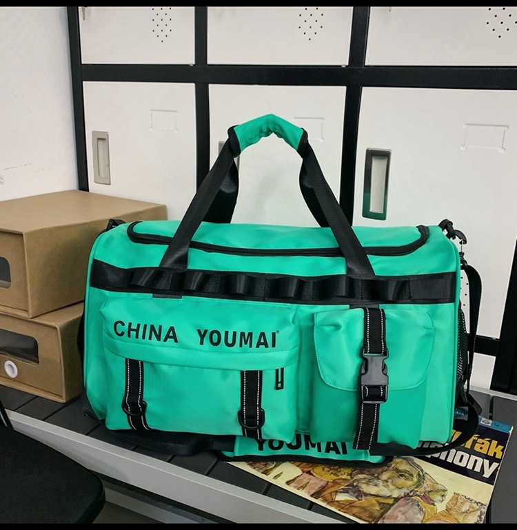 Taška na cestovanie s veľkou kapacitou 36-55 L, nylon, suché-mokré oddelenie, dizajn s písmenami, štýl voľného cestovania