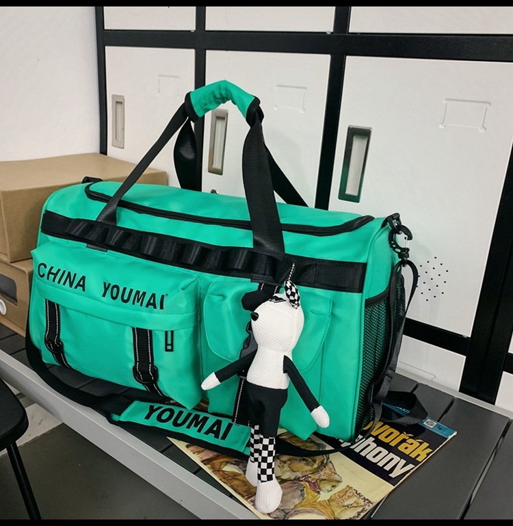 Taška na cestovanie s veľkou kapacitou 36-55 L, nylon, suché-mokré oddelenie, dizajn s písmenami, štýl voľného cestovania