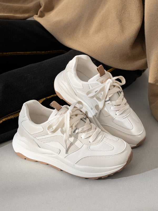 Γυναικείες αθλητικές παπούτσια με ύφασμα, κορδόνια, σόλα PVC, χαμηλό ύψος, αντι-οσμή