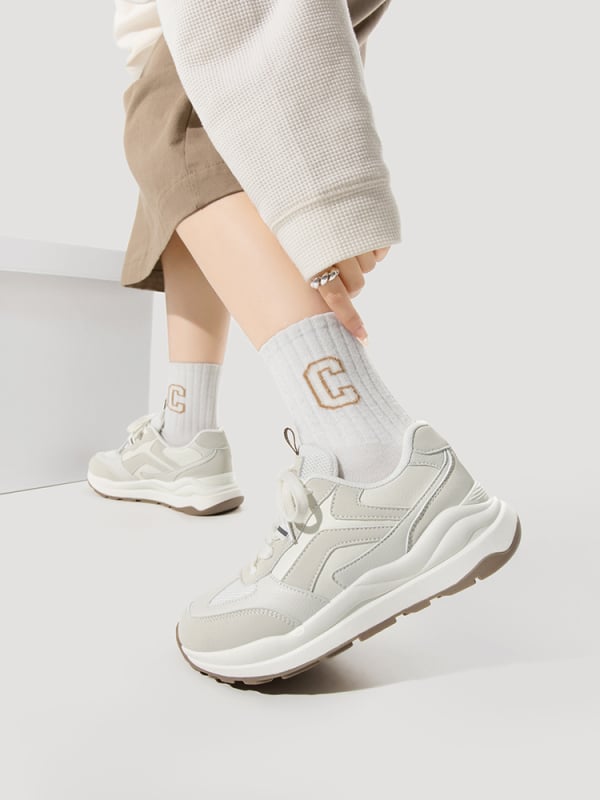 Γυναικείες αθλητικές παπούτσια με ύφασμα, κορδόνια, σόλα PVC, χαμηλό ύψος, αντι-οσμή