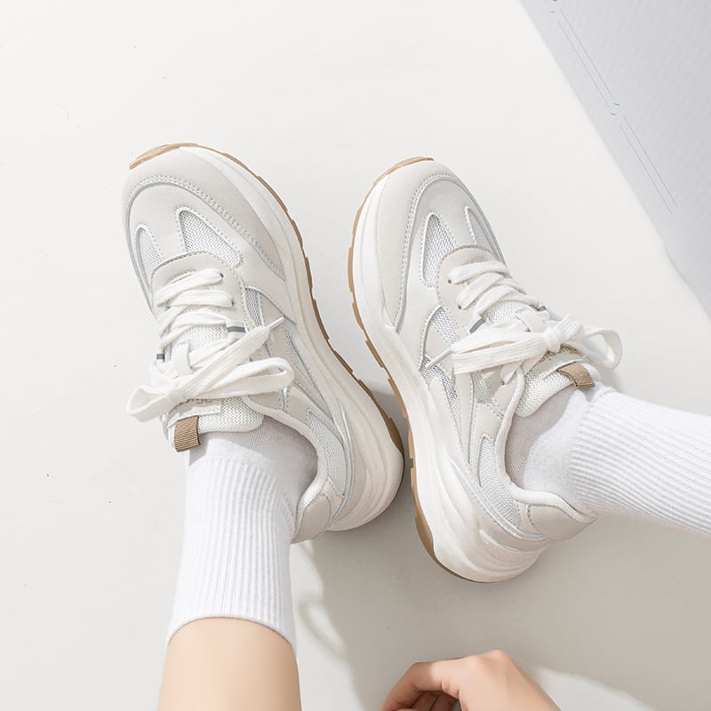 Γυναικείες αθλητικές παπούτσια με ύφασμα, κορδόνια, σόλα PVC, χαμηλό ύψος, αντι-οσμή