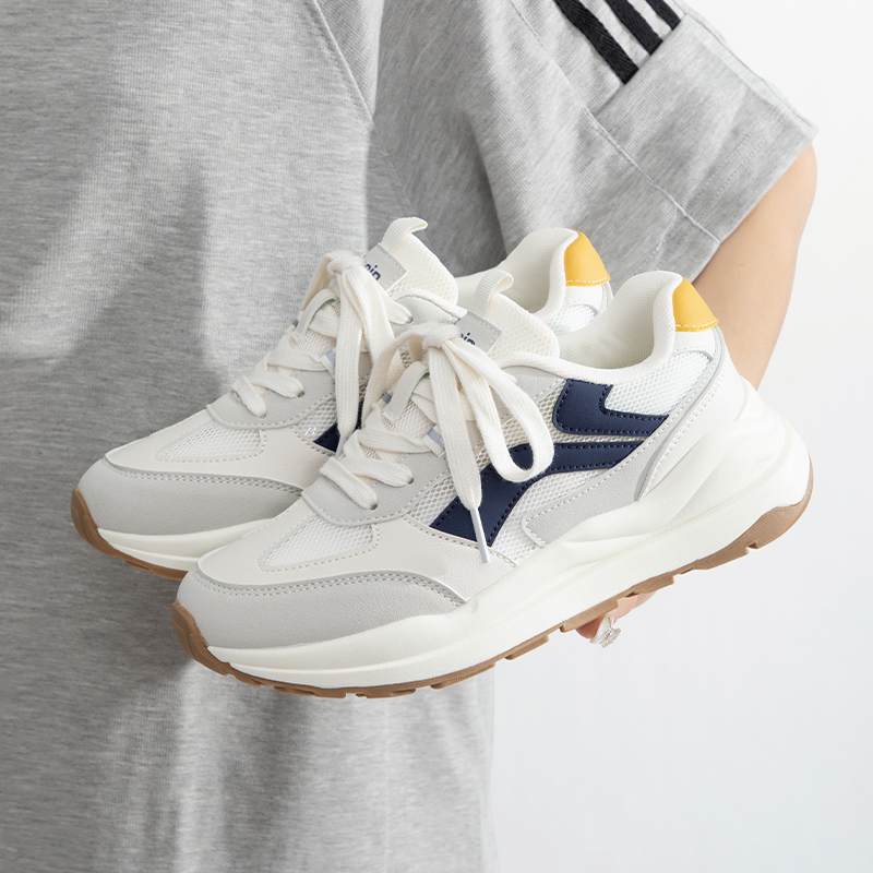 Γυναικείες αθλητικές παπούτσια με ύφασμα, κορδόνια, σόλα PVC, χαμηλό ύψος, αντι-οσμή