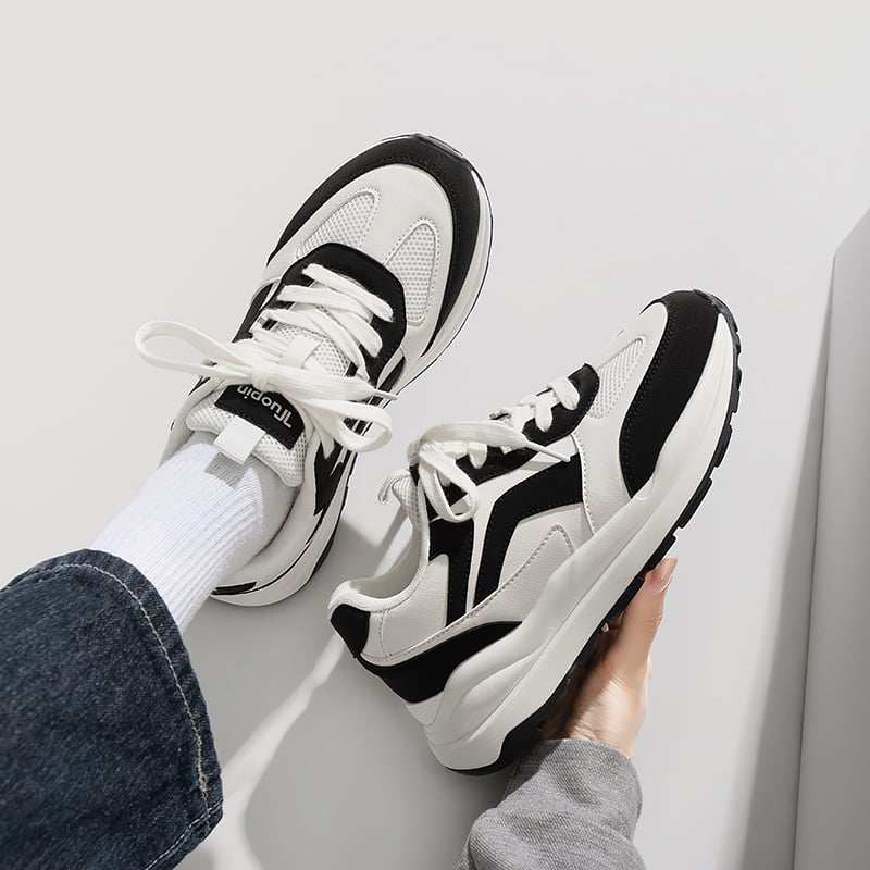 Γυναικείες αθλητικές παπούτσια με ύφασμα, κορδόνια, σόλα PVC, χαμηλό ύψος, αντι-οσμή