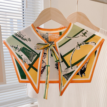 Γυναικείο καλοκαιρινό εξωτερικό γιλέκο από Ice Silk με γκραφίτι εκτύπωση, λεπτό πλέξιμο, δέσιμο φουλάρι και ψεύτικος γιακά, διακοσμητικό σάλι