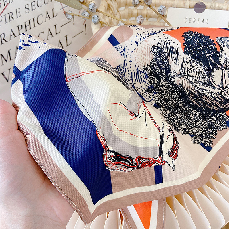 Γυναικείο καλοκαιρινό εξωτερικό γιλέκο από Ice Silk με γκραφίτι εκτύπωση, λεπτό πλέξιμο, δέσιμο φουλάρι και ψεύτικος γιακά, διακοσμητικό σάλι