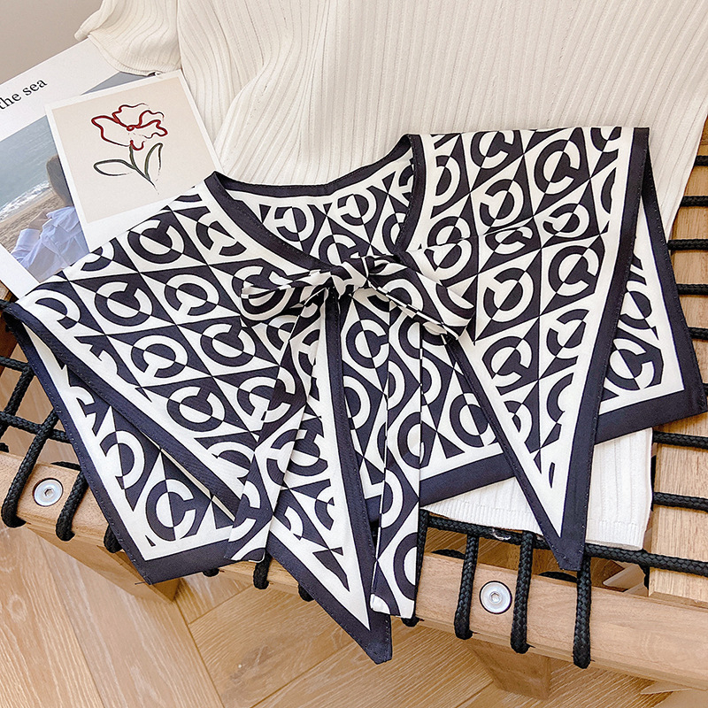 Γυναικείο καλοκαιρινό εξωτερικό γιλέκο από Ice Silk με γκραφίτι εκτύπωση, λεπτό πλέξιμο, δέσιμο φουλάρι και ψεύτικος γιακά, διακοσμητικό σάλι