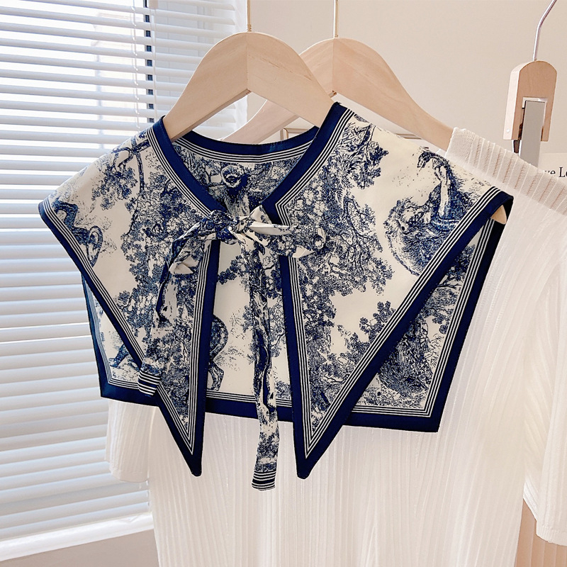 Γυναικείο καλοκαιρινό εξωτερικό γιλέκο από Ice Silk με γκραφίτι εκτύπωση, λεπτό πλέξιμο, δέσιμο φουλάρι και ψεύτικος γιακά, διακοσμητικό σάλι